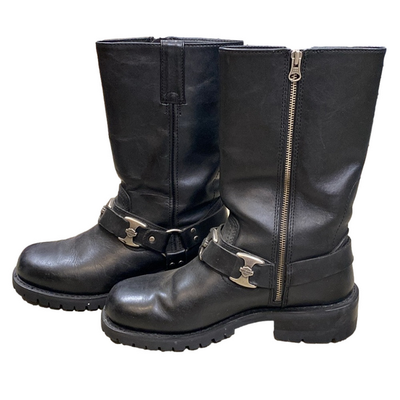 Harley Davidson Black Women’s Moto Leather Boots | Size 9.5 Great Condition - Picture 4 of 10
